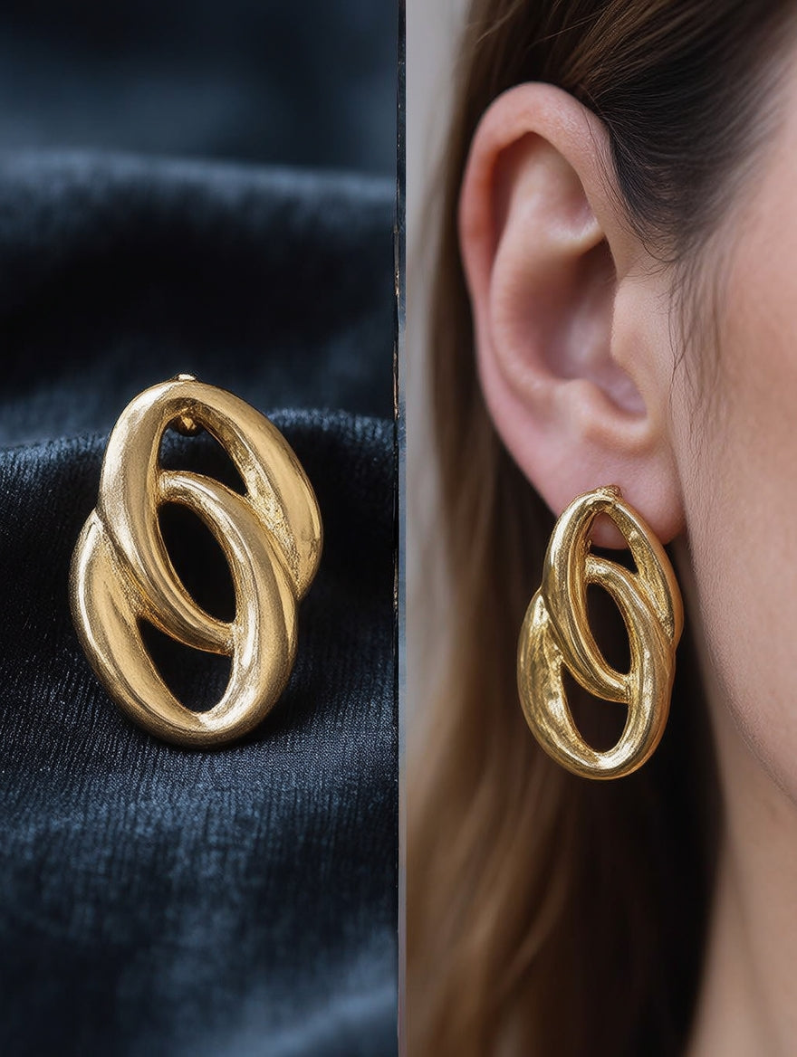 Aurelia Interlocking Oval Chain Link Earrings