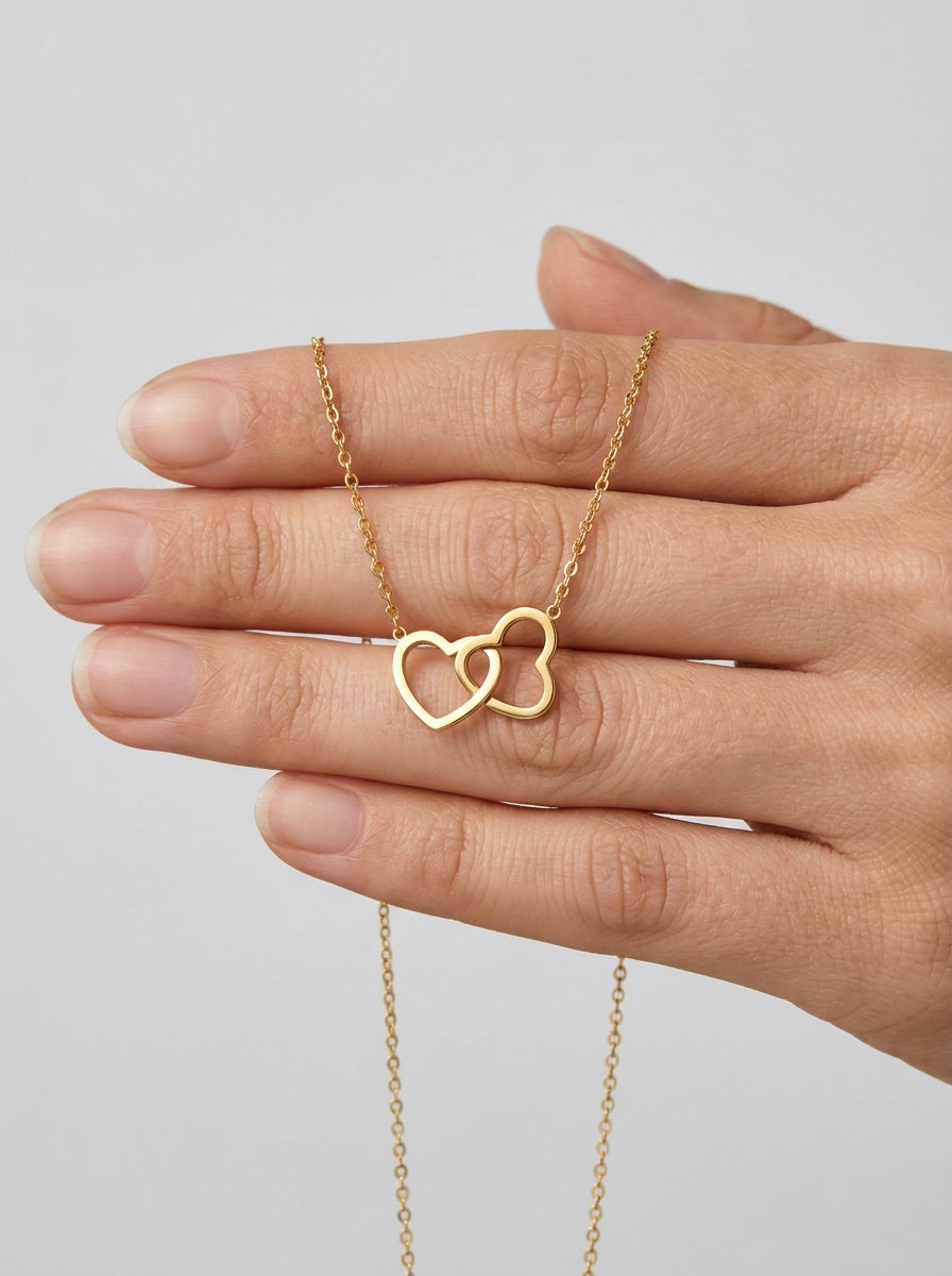 Double heart themed pendent