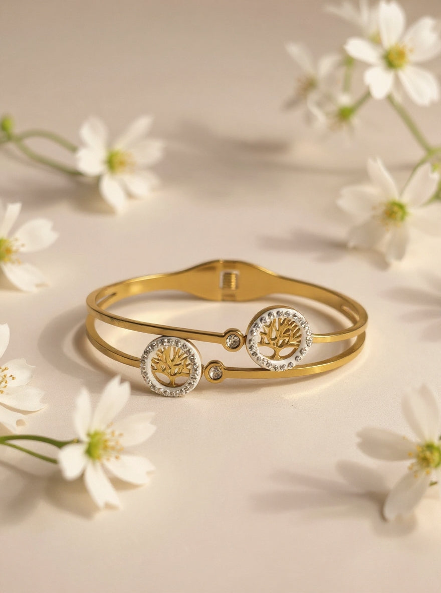 Tree of Life Gold Bangle