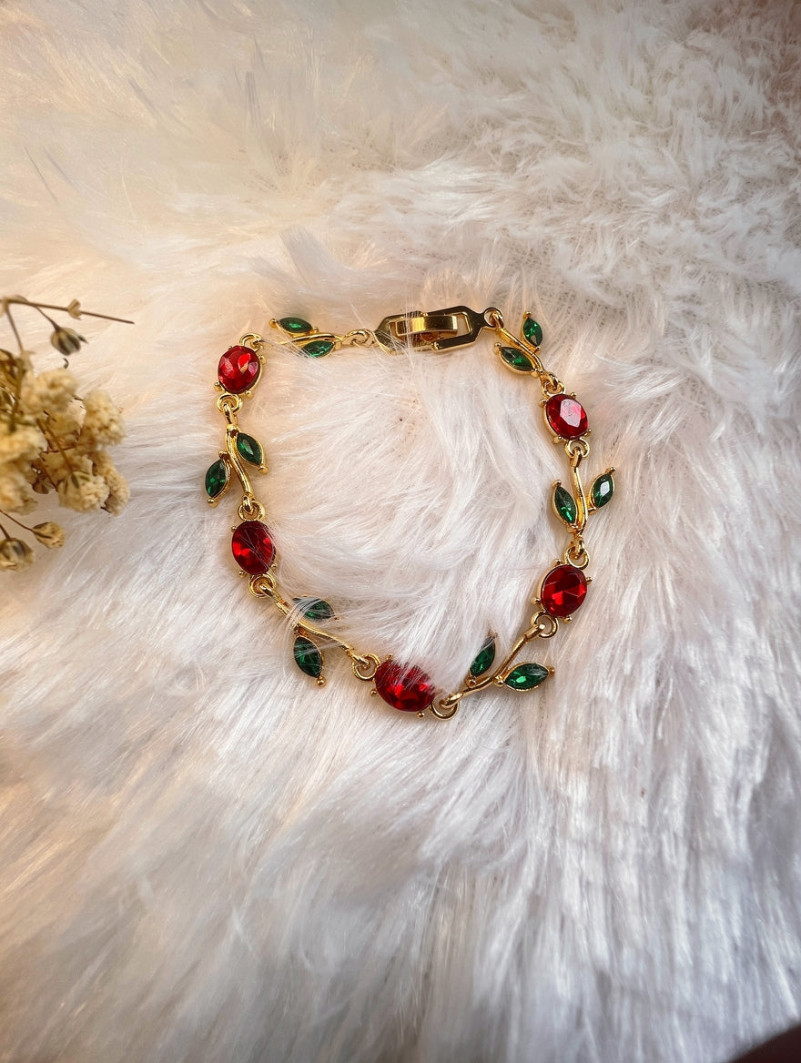 Gold-toned gemstone bracelet HJ-1081