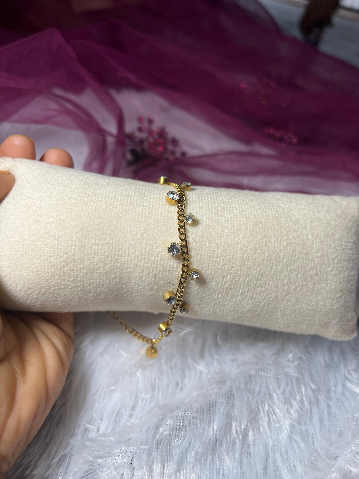 White stoned bracelet
