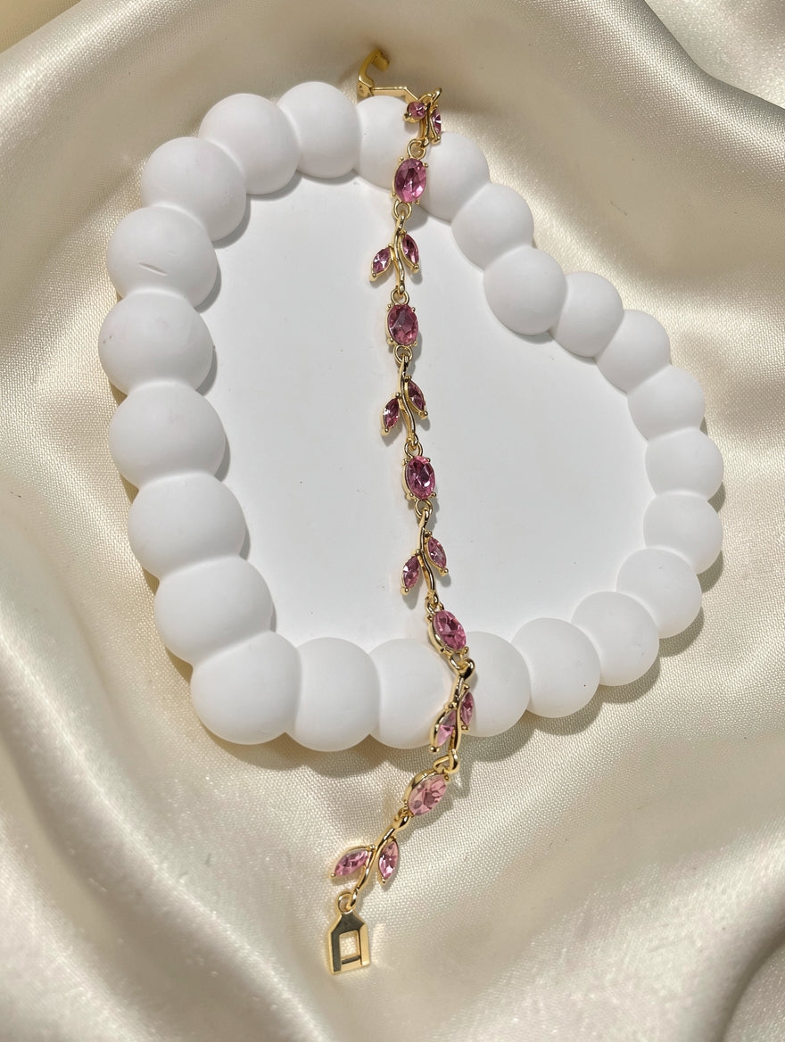 Pink tulip bracelet
