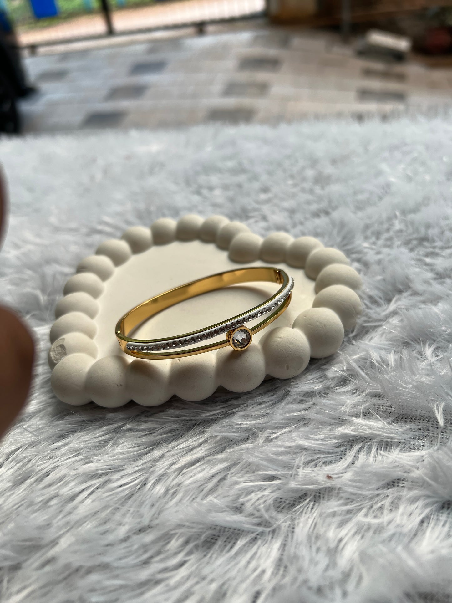 Dual Line Stone Bangle