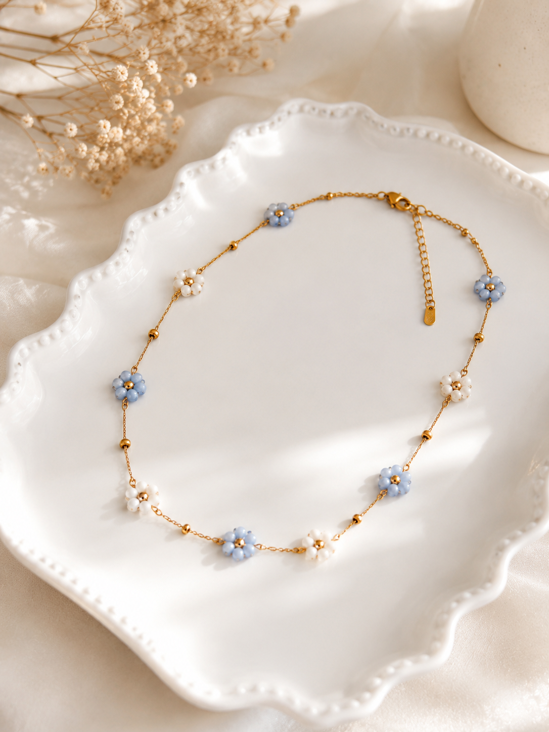 Blue&white beads chain