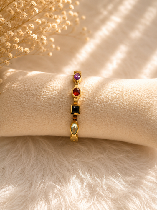 Multicolored stone bangle