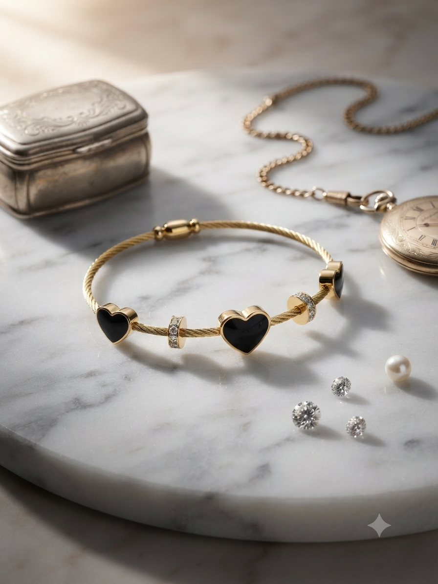Heart theam magnetic bangle