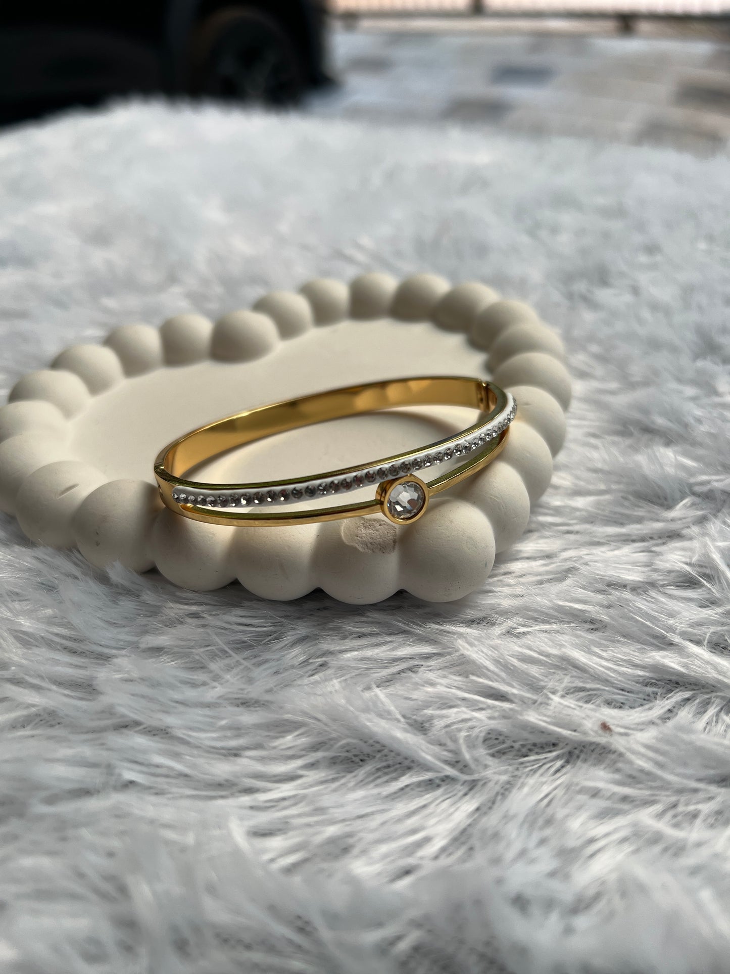 Dual Line Stone Bangle