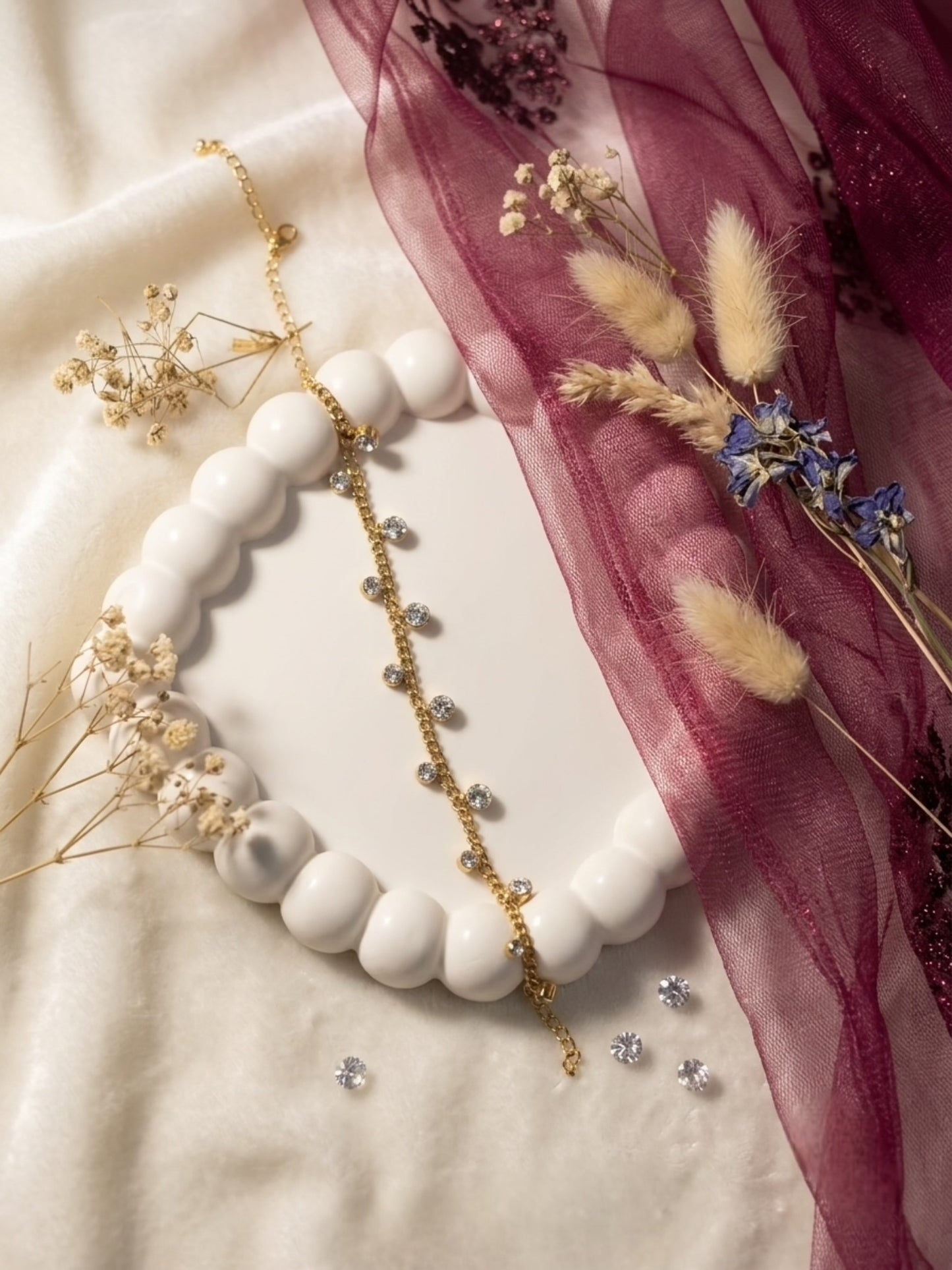White stoned bracelet