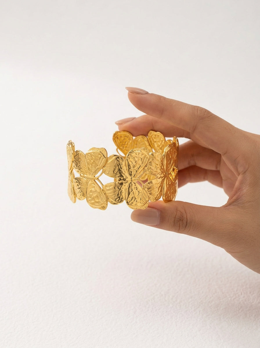 Anti-tarnish Butterfly Cluster Adjustable Bangle.