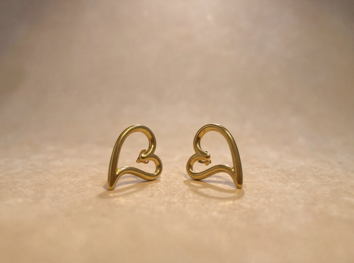 Heart Outline Stud Earrings.