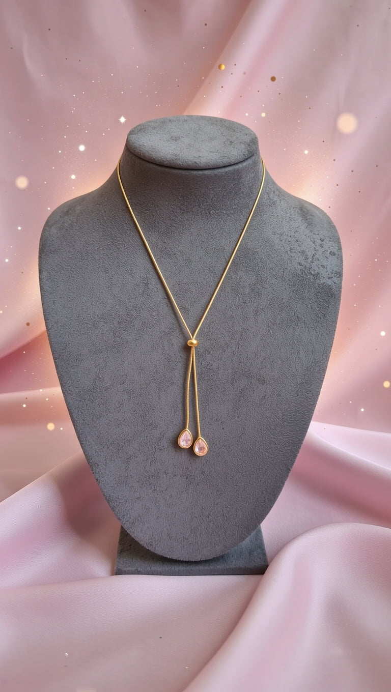 Twin Drop Elegance Necklace