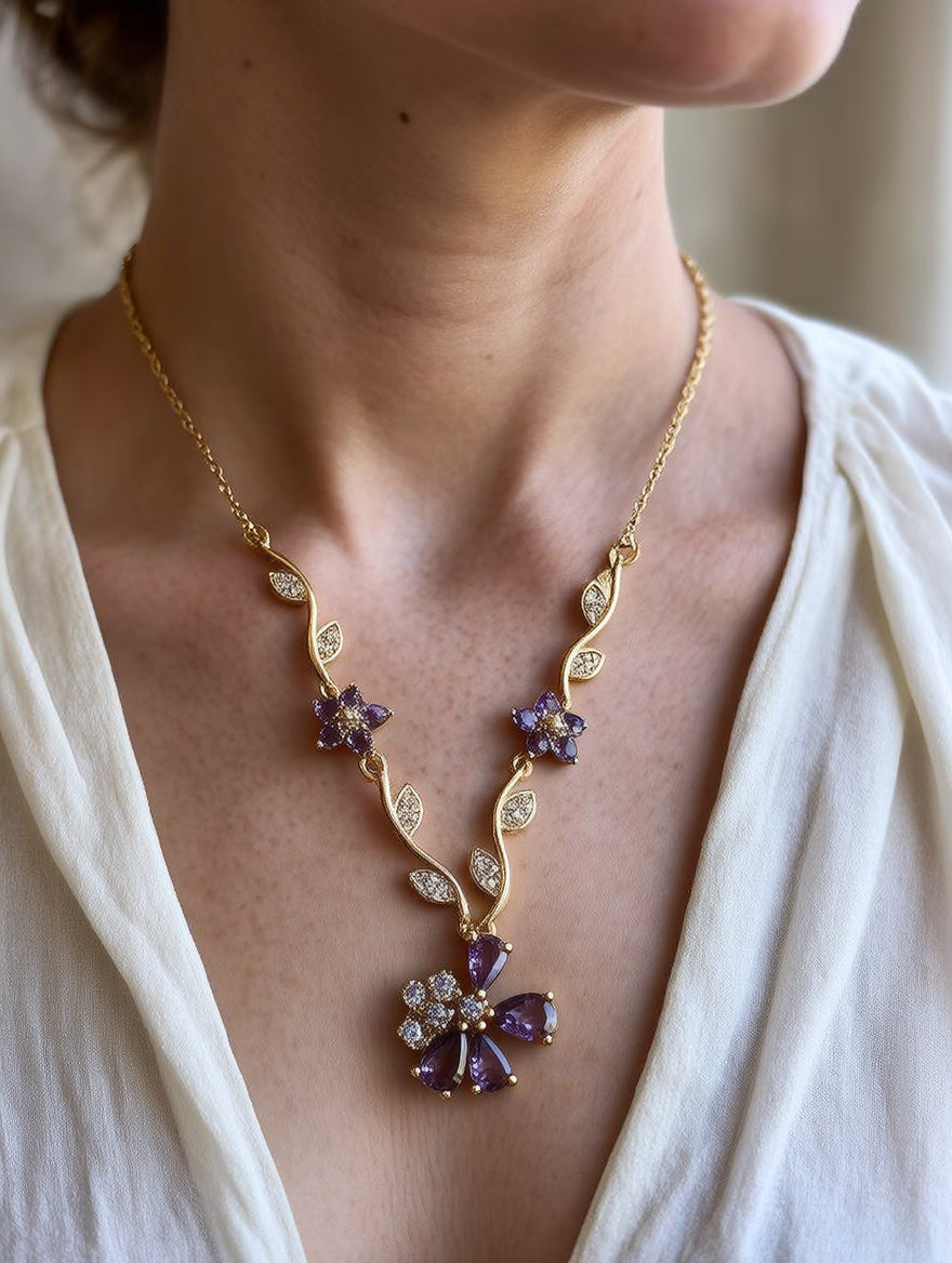Purple flower chain