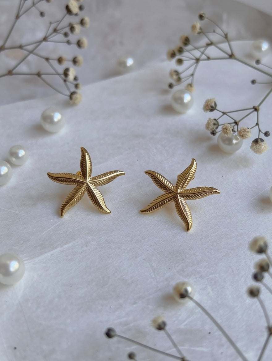 Golden Starfish Earrings