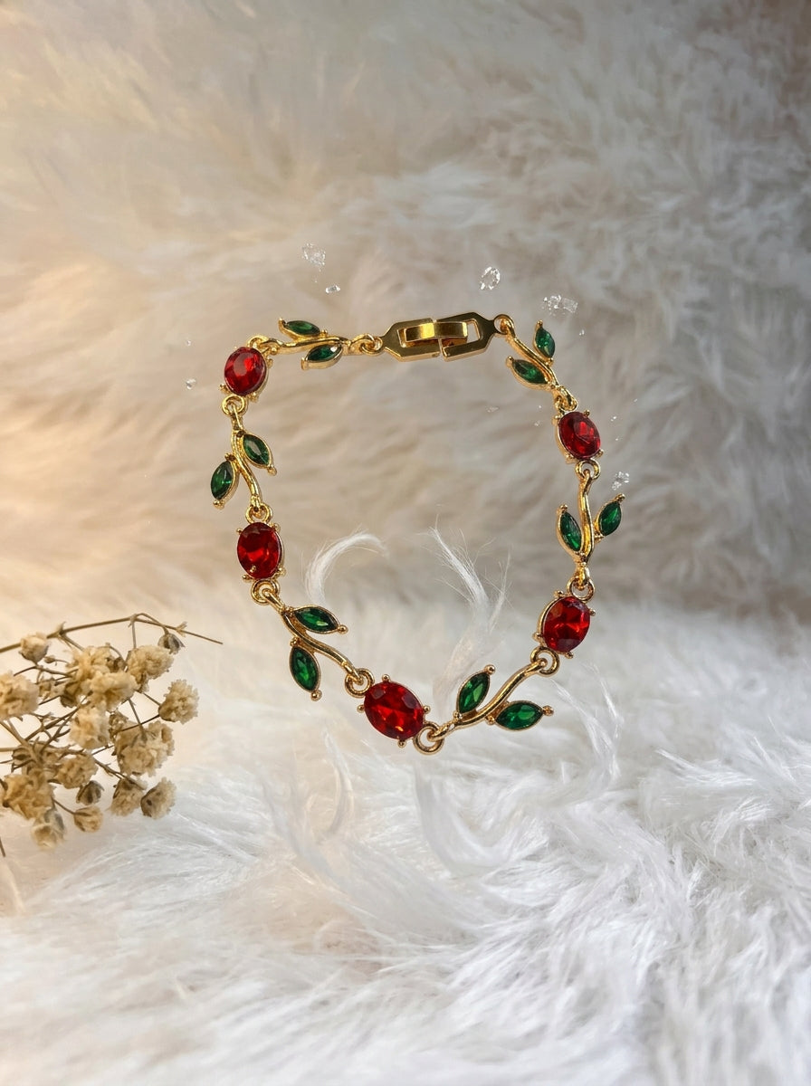 Gold-toned gemstone bracelet HJ-1081