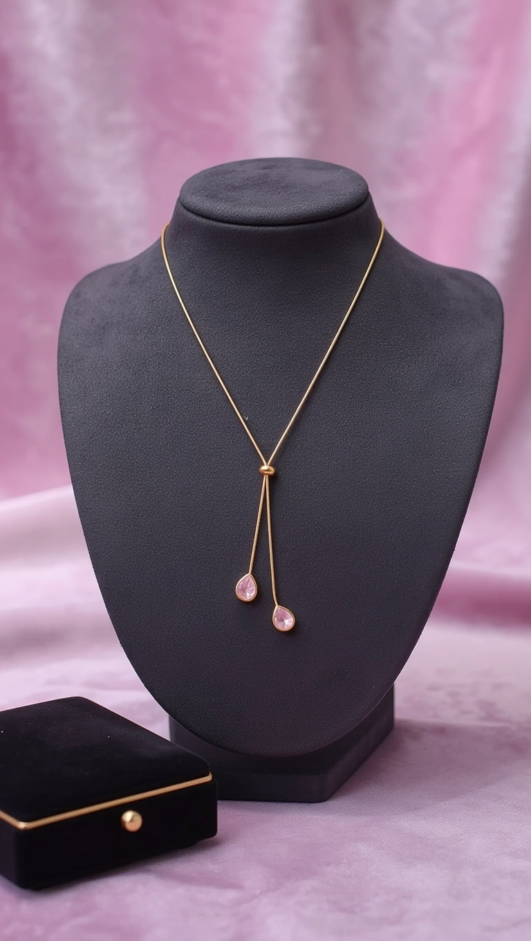 Twin Drop Elegance Necklace