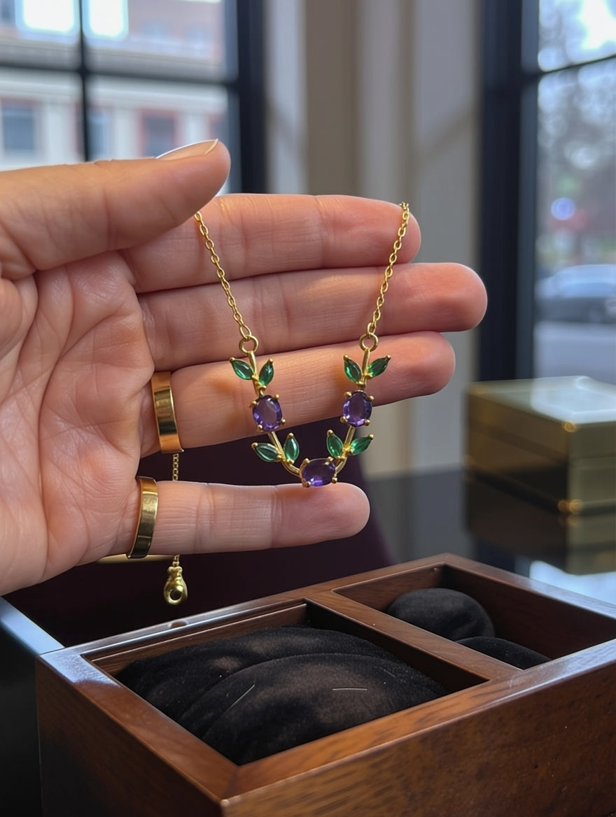 Purple&green tulip chain