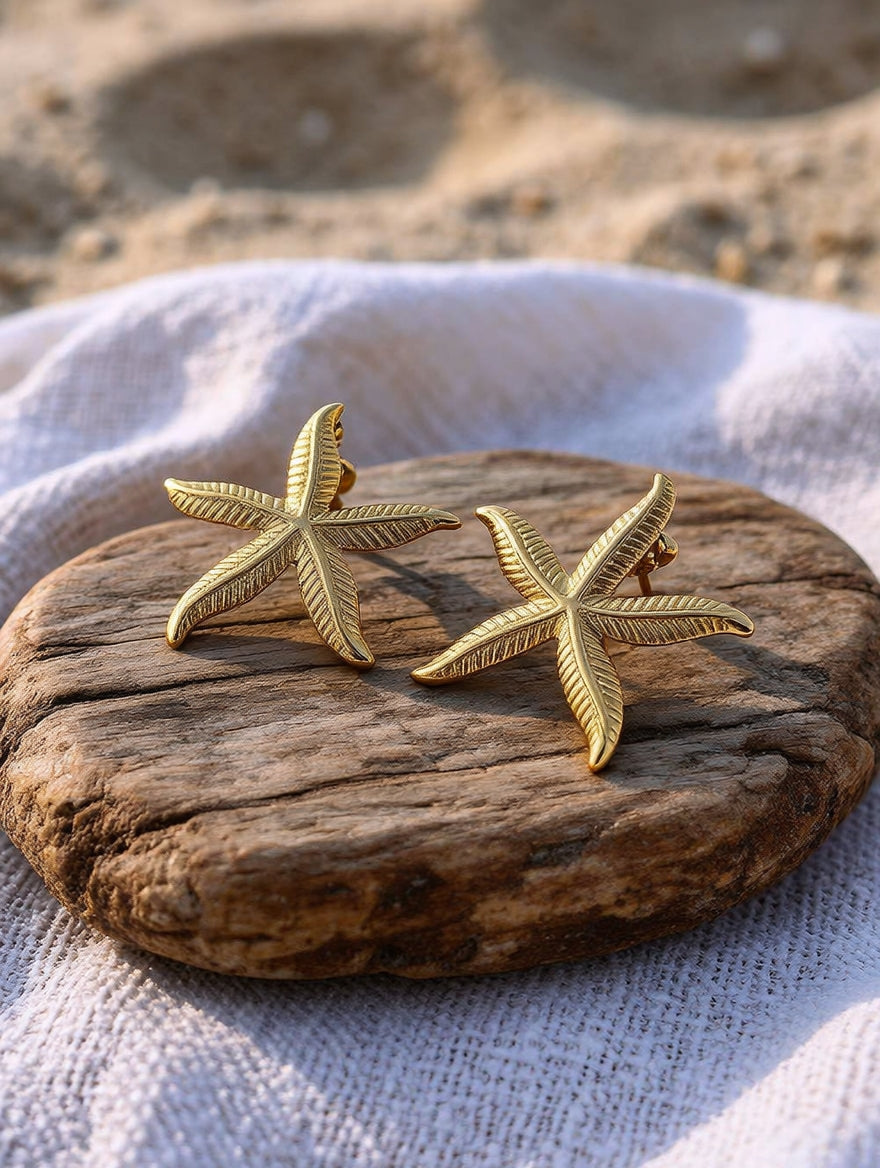 Golden Starfish Earrings