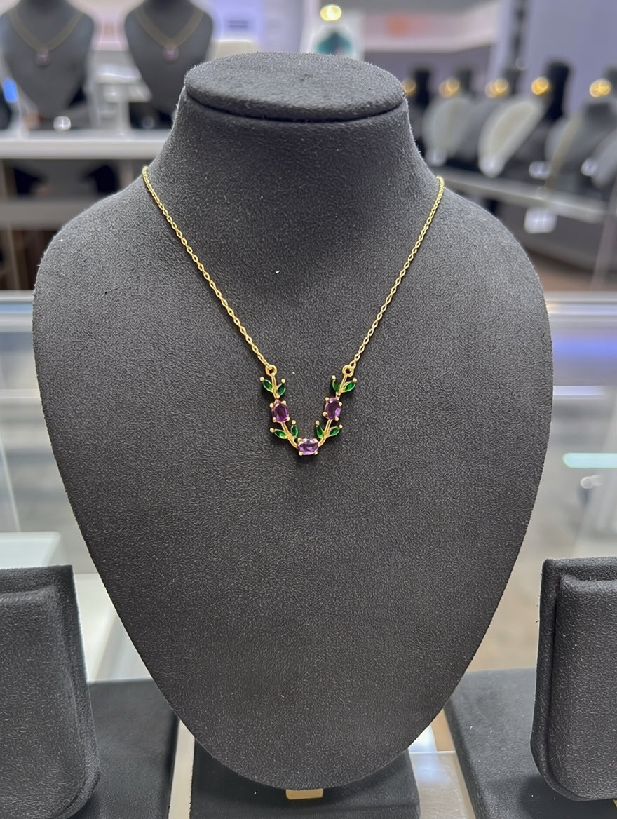 Purple&green tulip chain