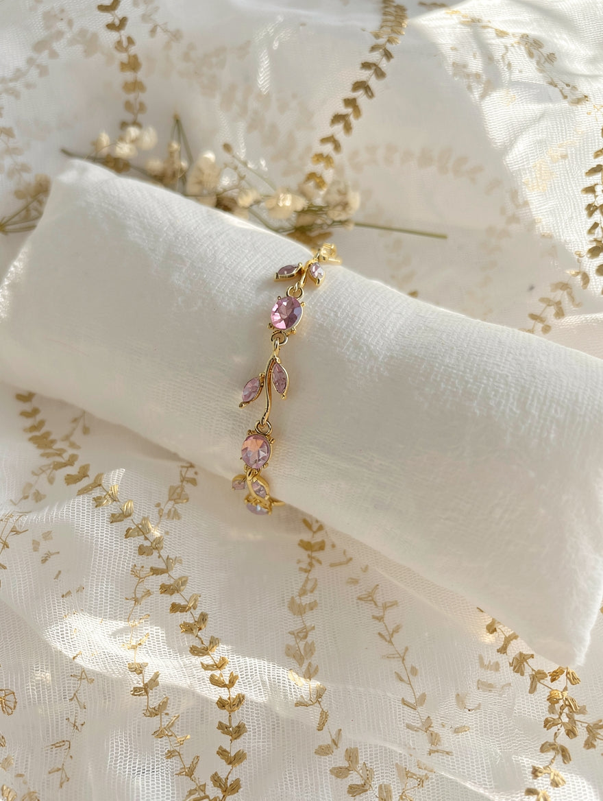 Pink tulip bracelet