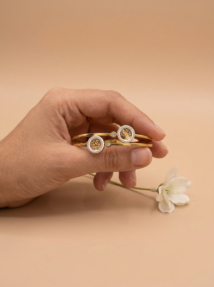 Tree of Life Gold Bangle