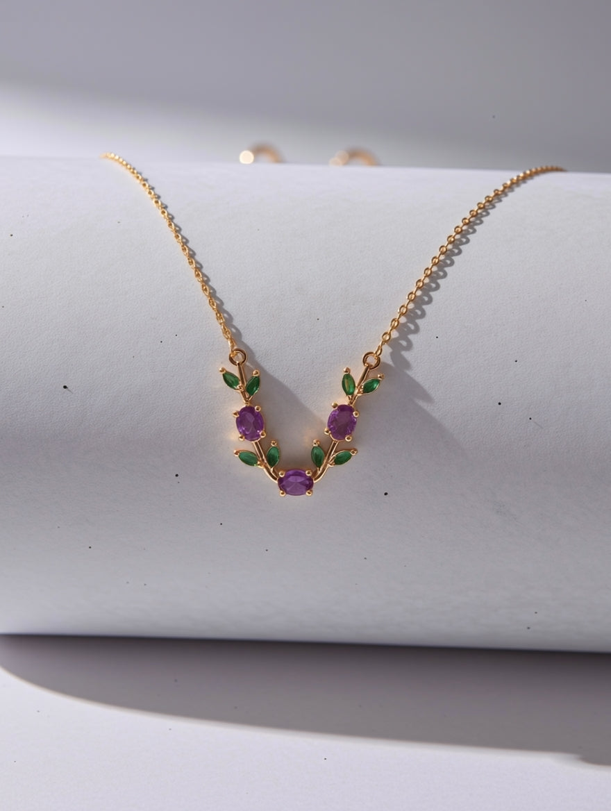 Purple&green tulip chain