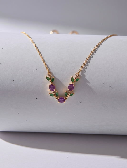 Purple&green tulip chain