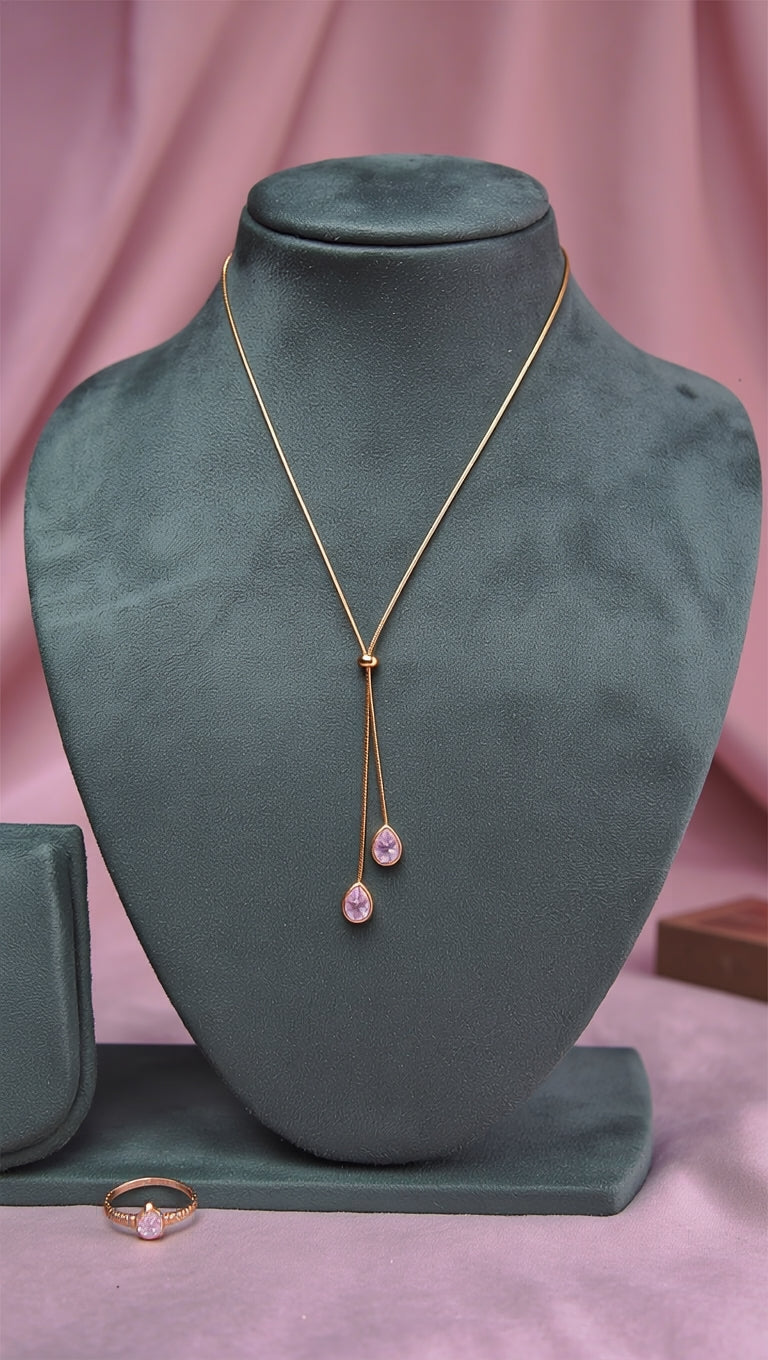 Twin Drop Elegance Necklace