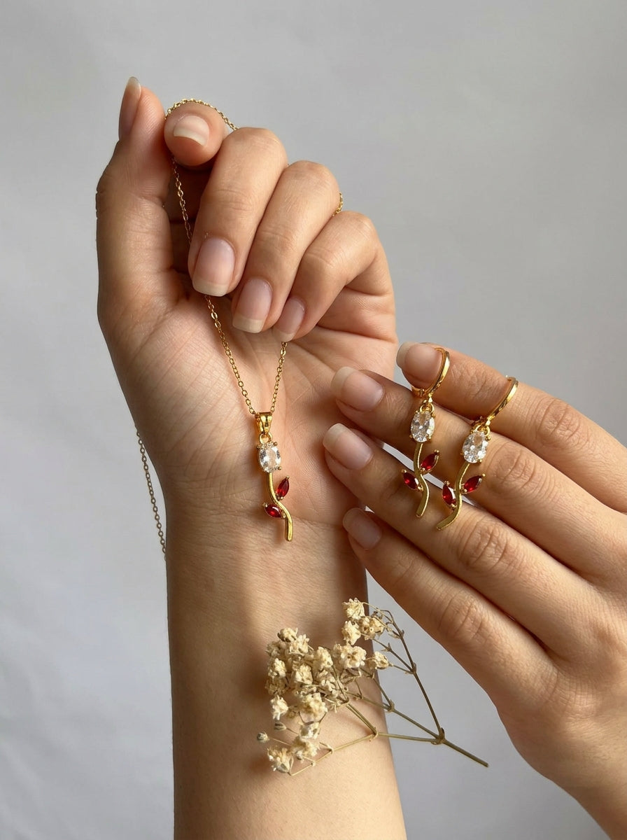 Tulip Gold Chain Set  HJ-1073