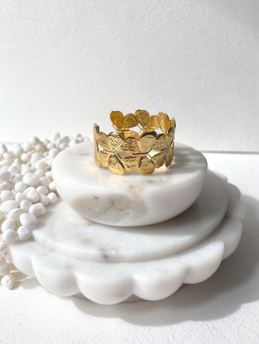 Anti-tarnish Butterfly Cluster Adjustable Bangle.