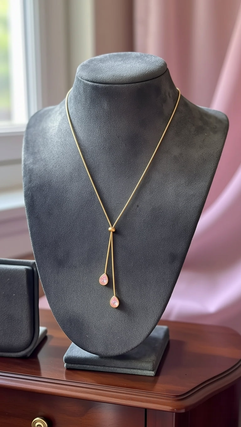 Twin Drop Elegance Necklace