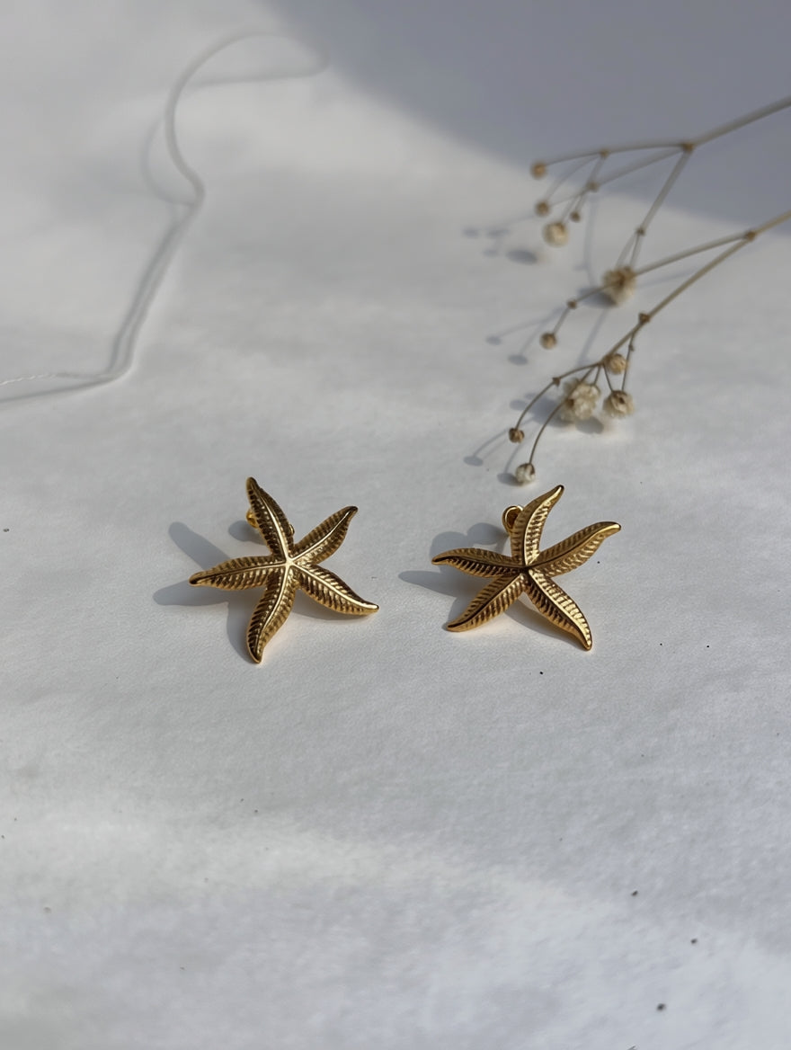 Golden Starfish Earrings