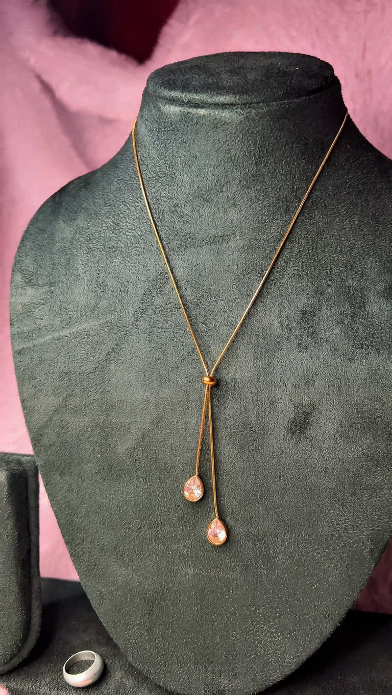 Twin Drop Elegance Necklace