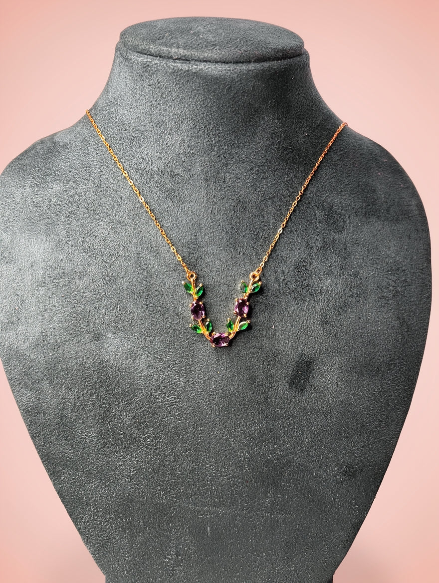 Purple&green tulip chain