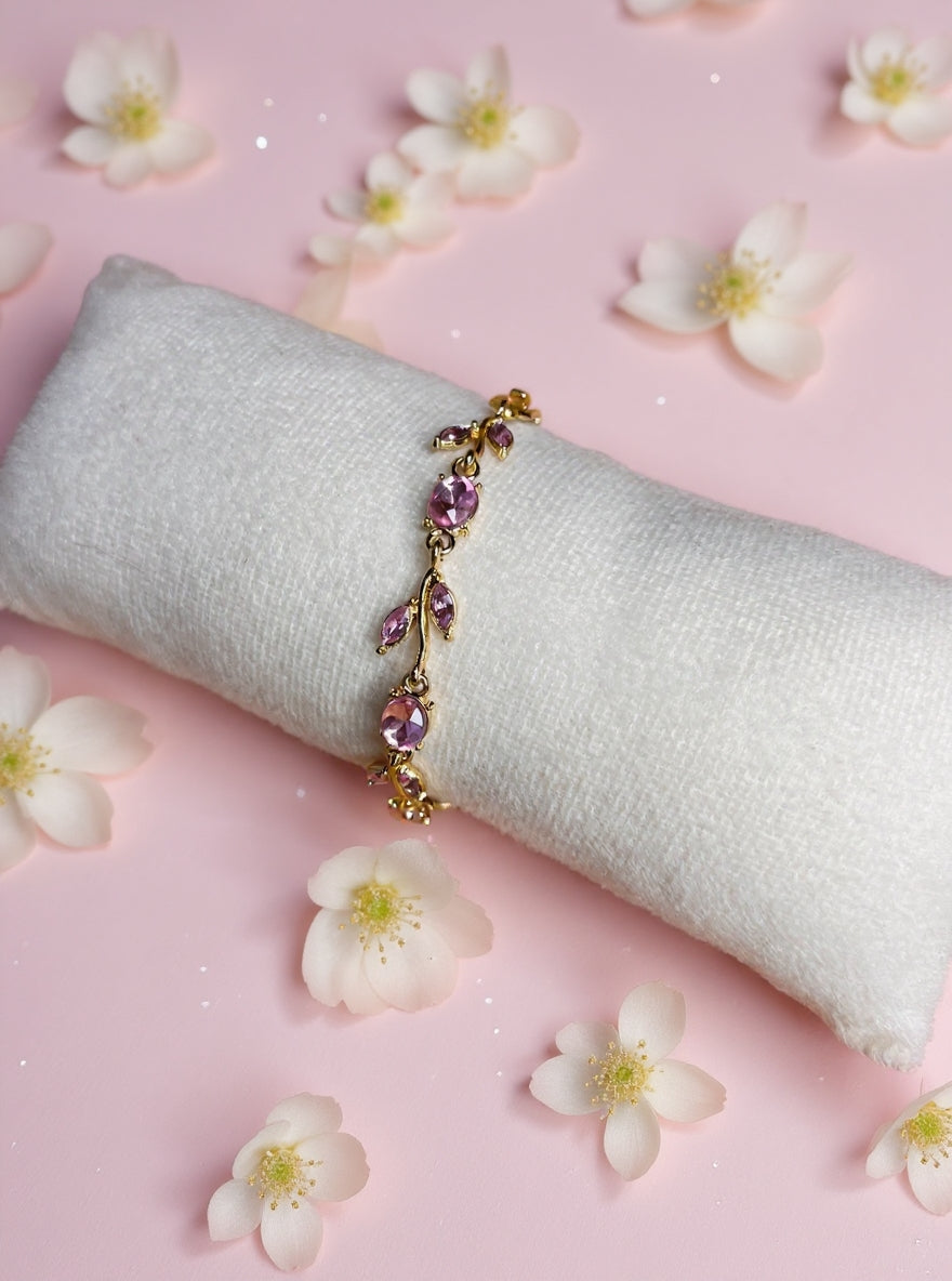 Pink tulip bracelet