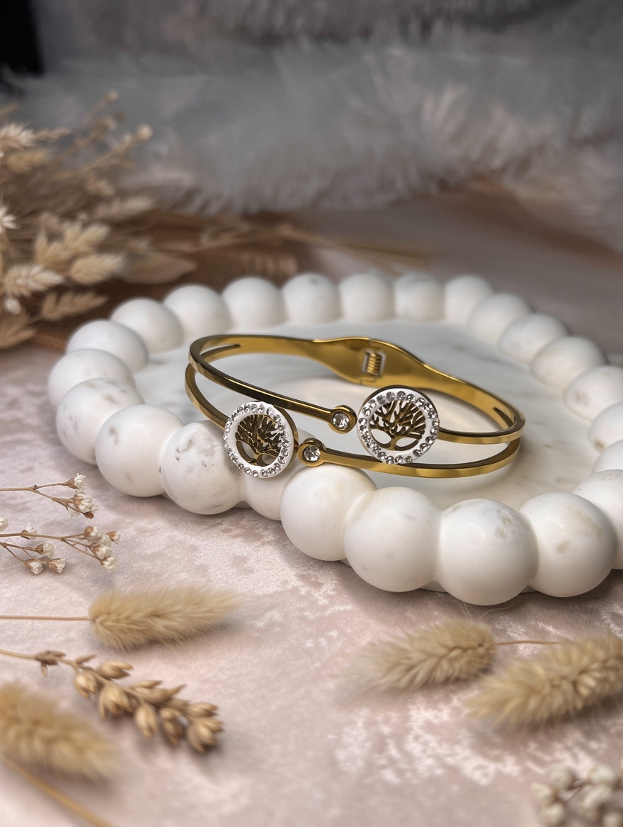 Tree of Life Gold Bangle