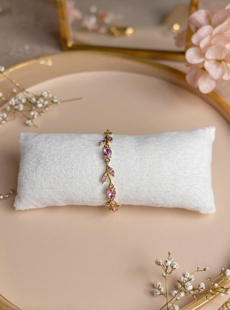 Pink tulip bracelet
