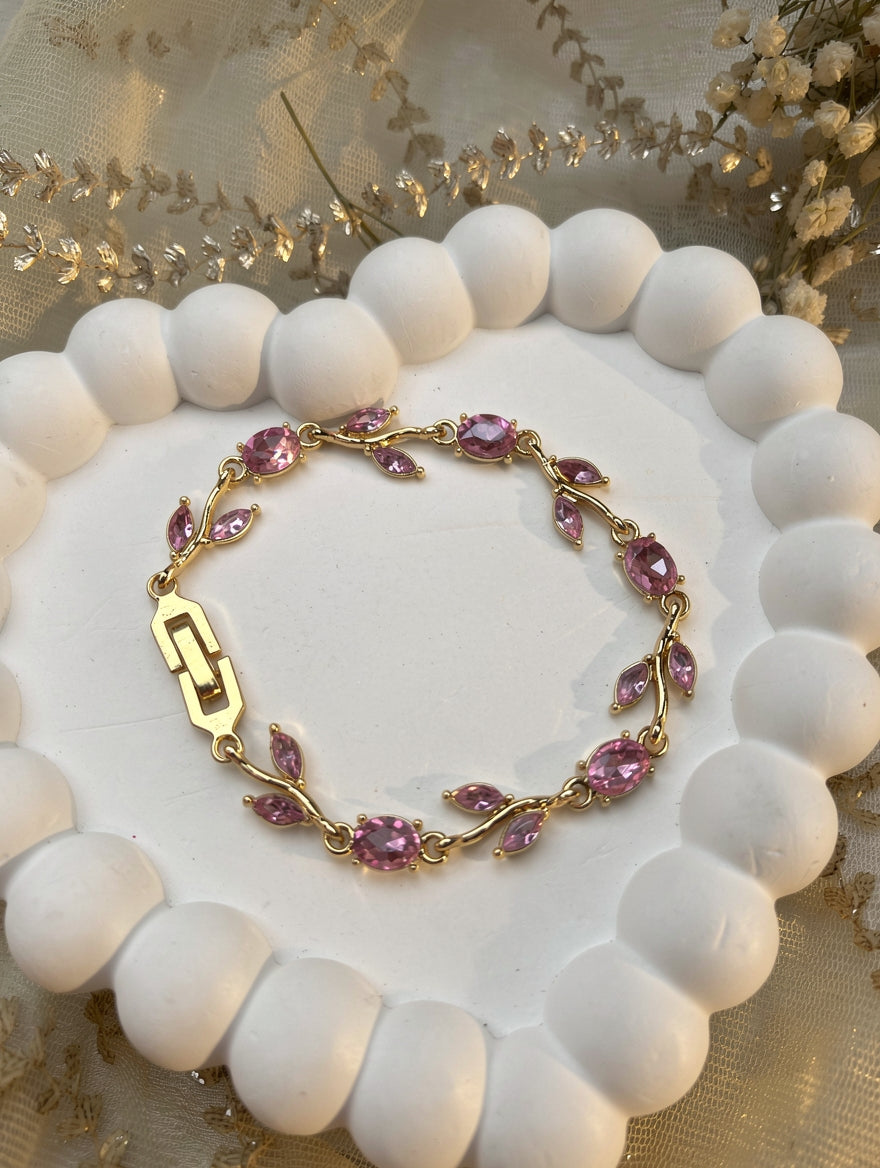 Pink tulip bracelet
