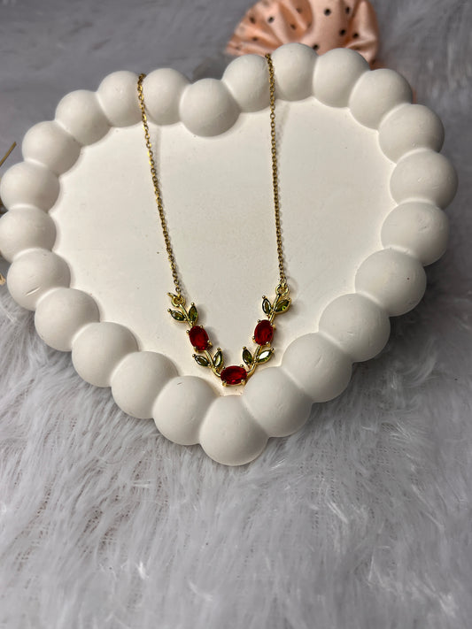 Red and green tulip chain