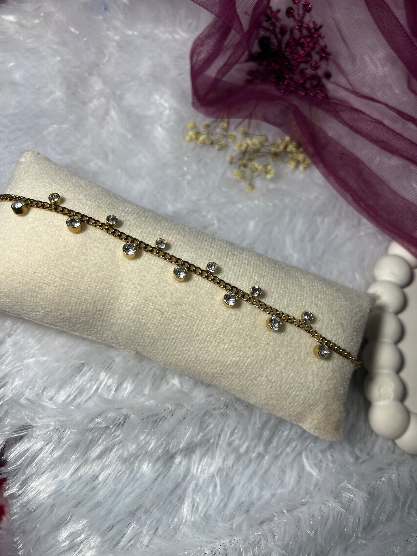 White stoned bracelet