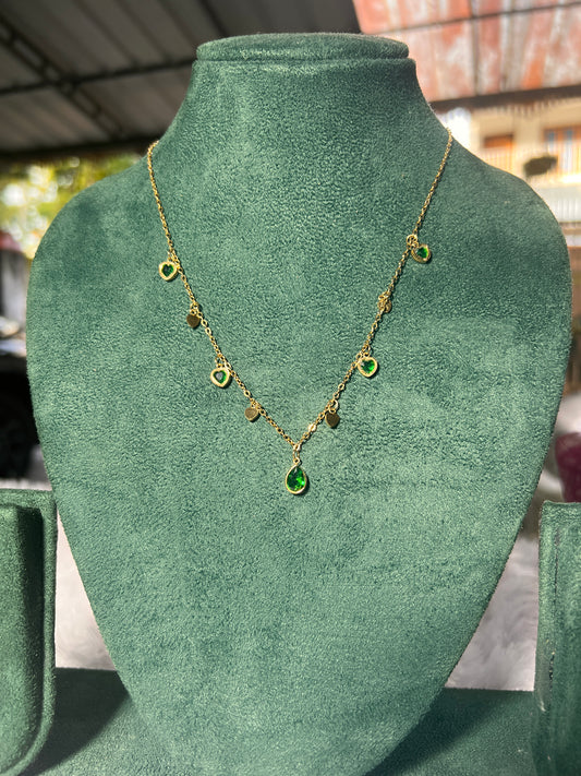Green stoned hanging chain