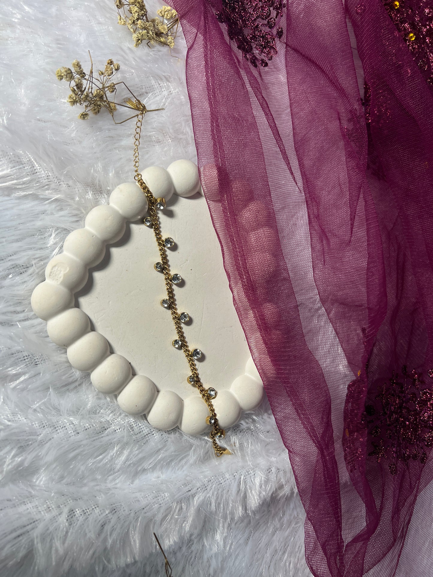 White stoned bracelet