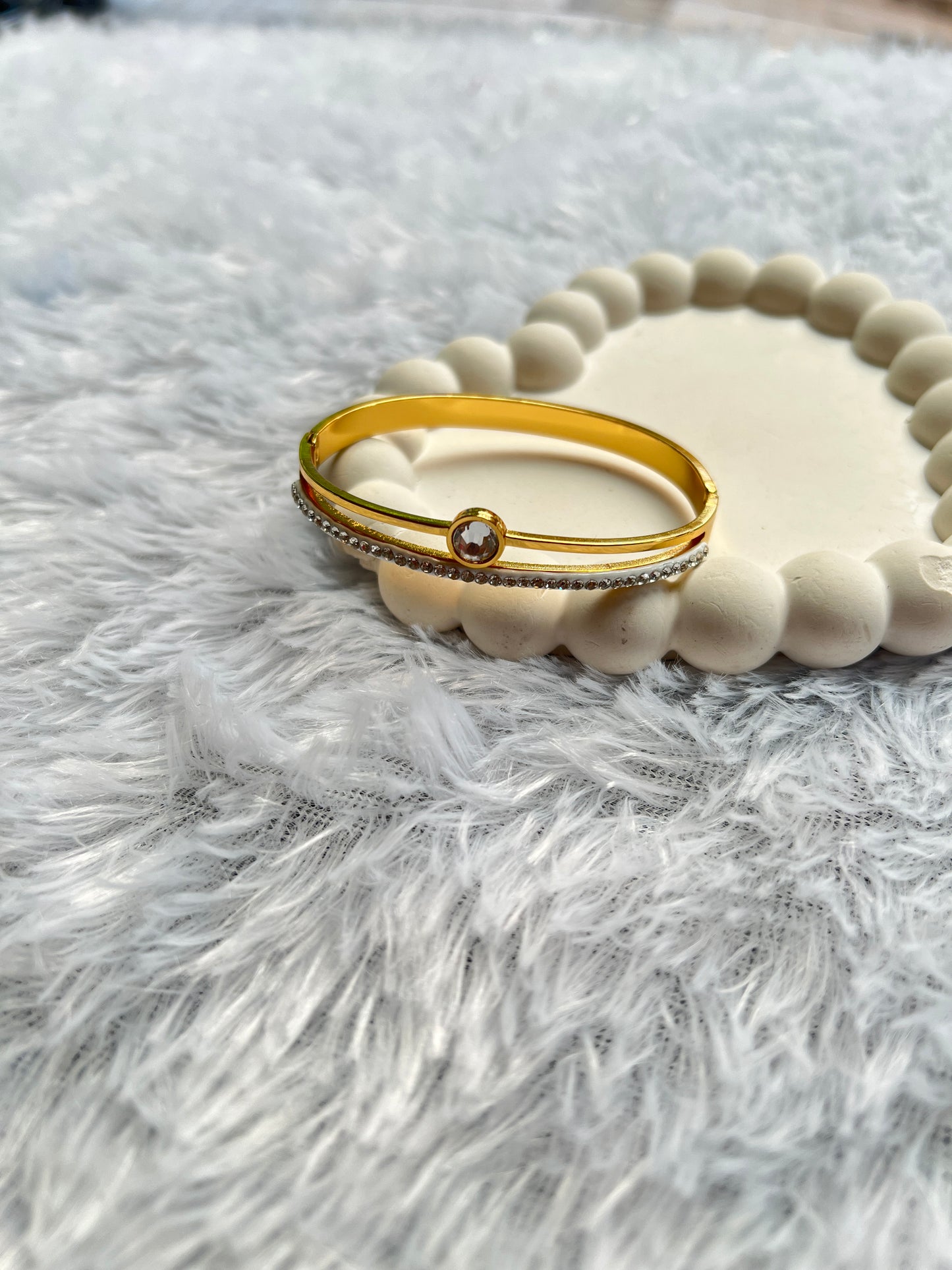 Dual Line Stone Bangle