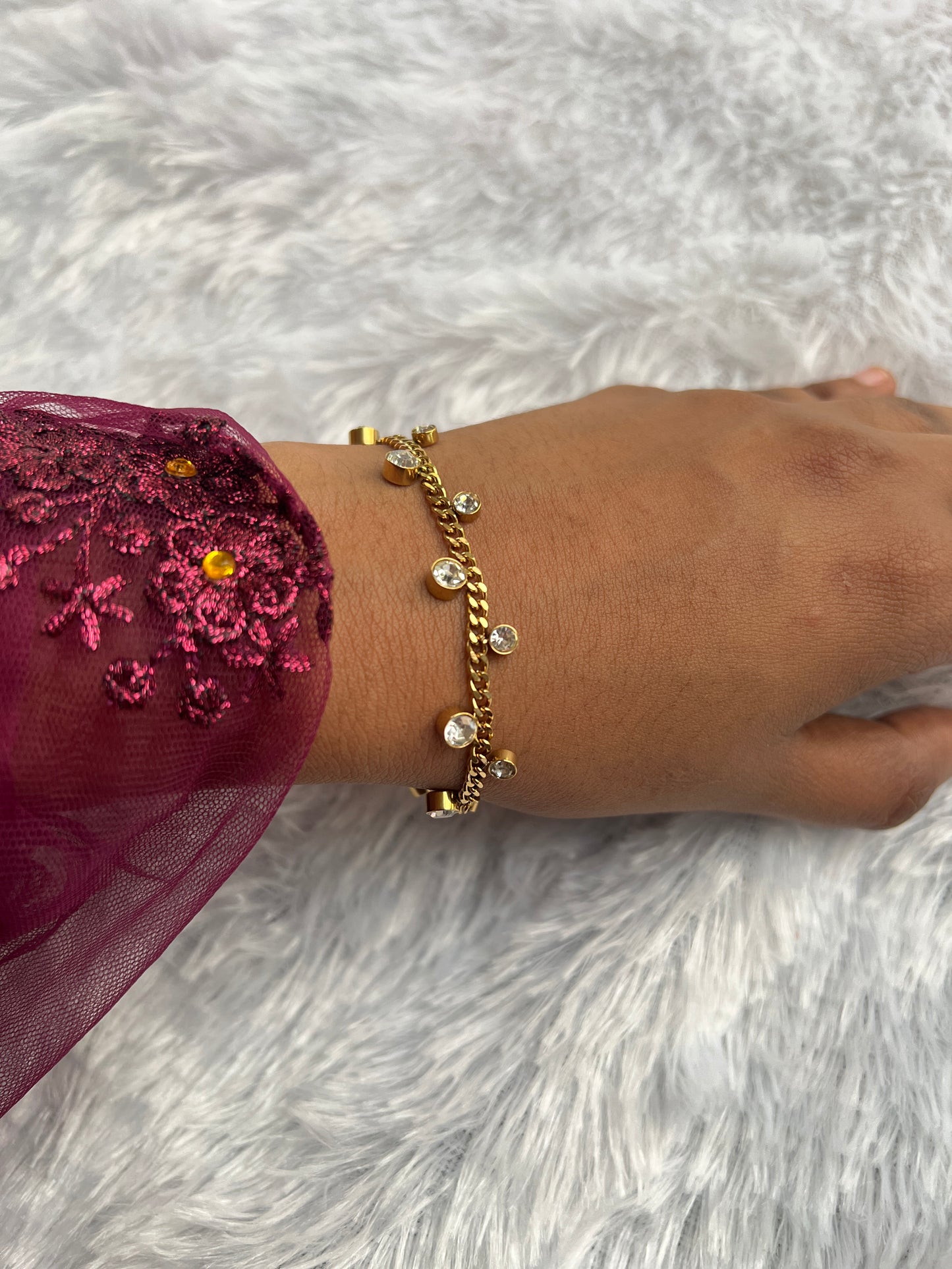 White stoned bracelet