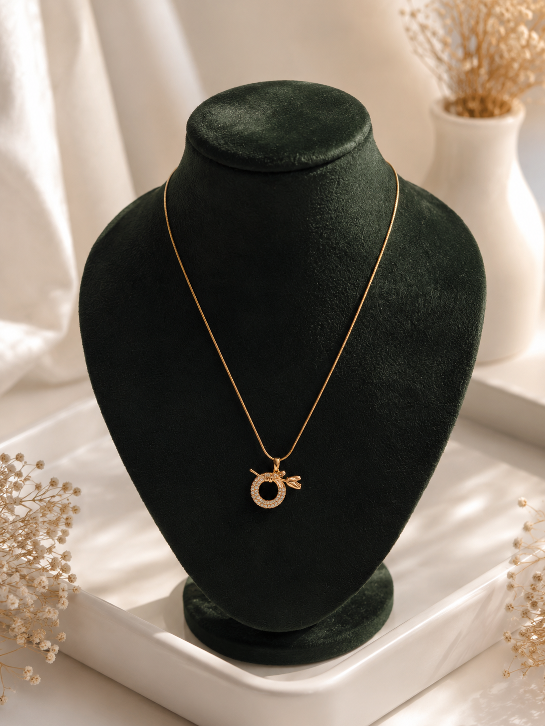 Halo Bow Circle Pendant