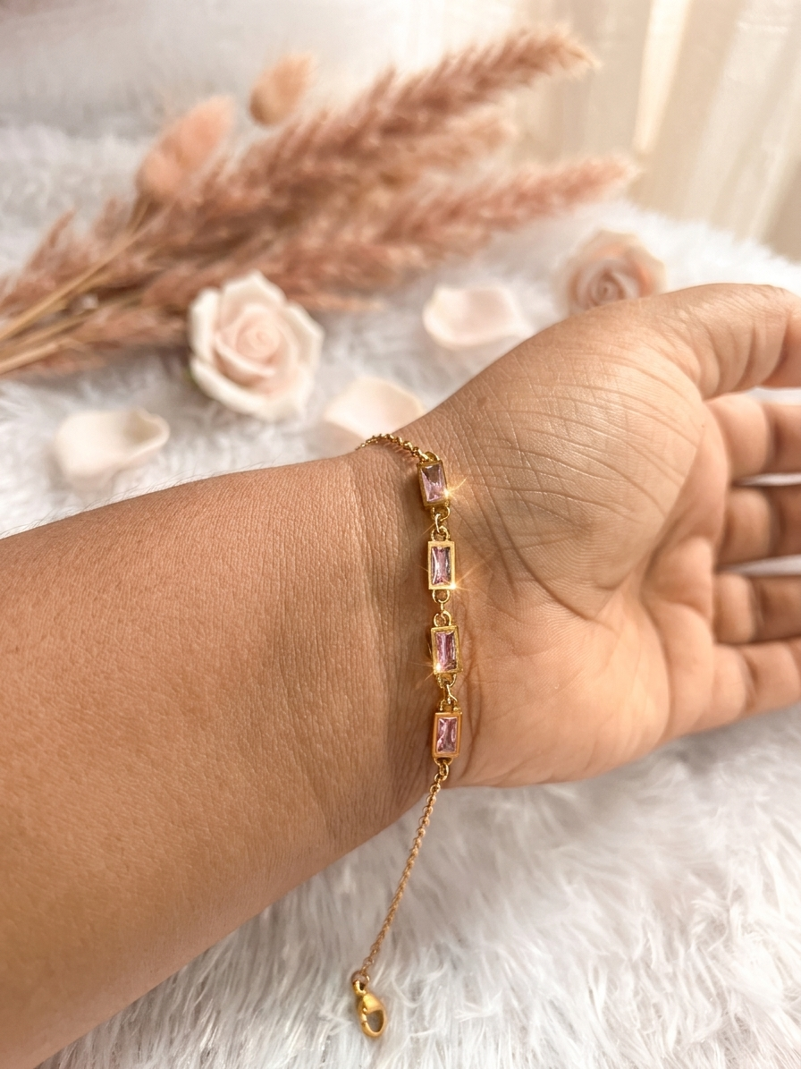 Pink stoned bracelet