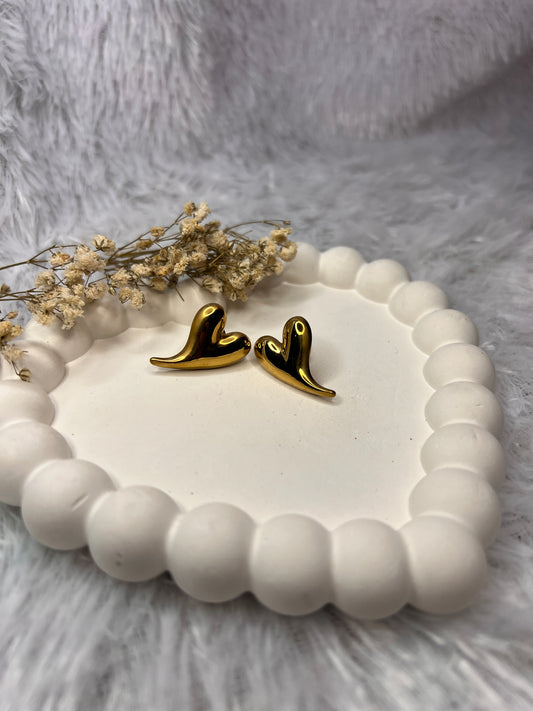 Gold Heart Earrings